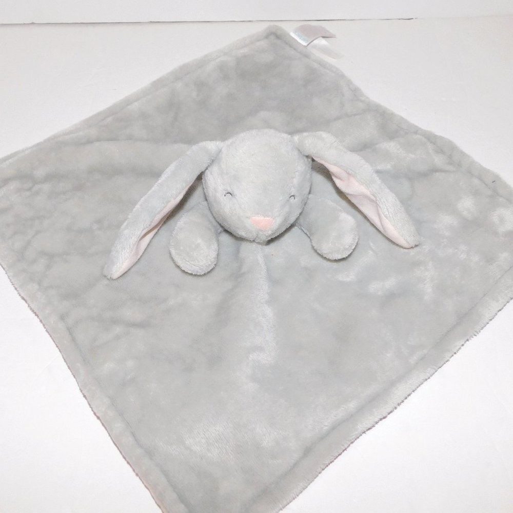 Carters Gray Pink Bunny Rabbit Plush Baby Security Blanket Lovey Nunu Soother